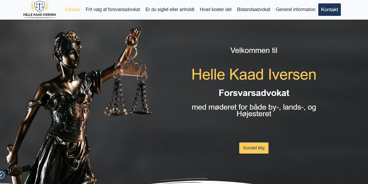 Helle Kaad Iversen – hjemmeside til nystartet forsvarsadvokat med SEO