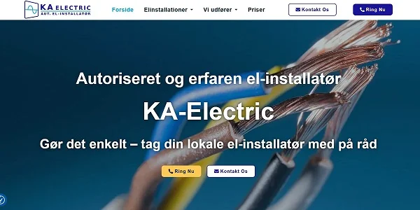 KA-Electric – håndværker hjemmeside i WordPress