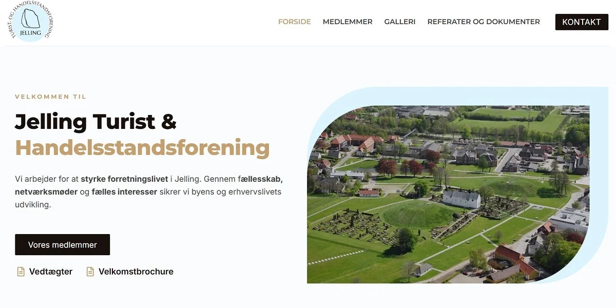 Jelling Handelsstandsforening — hjemmeside designet af Veronica